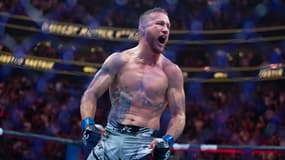 Justin Gaethje lors de sa victoire contre Dustin Poirier à l'UFC 291, le 29 juillet 2023 à Salt Lake City