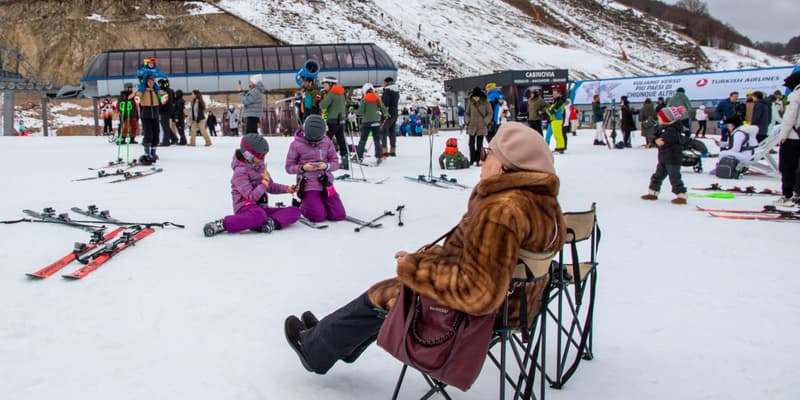 La petite station de Roccaraso ans le sud de l'Italie le 18 janvier 2026.