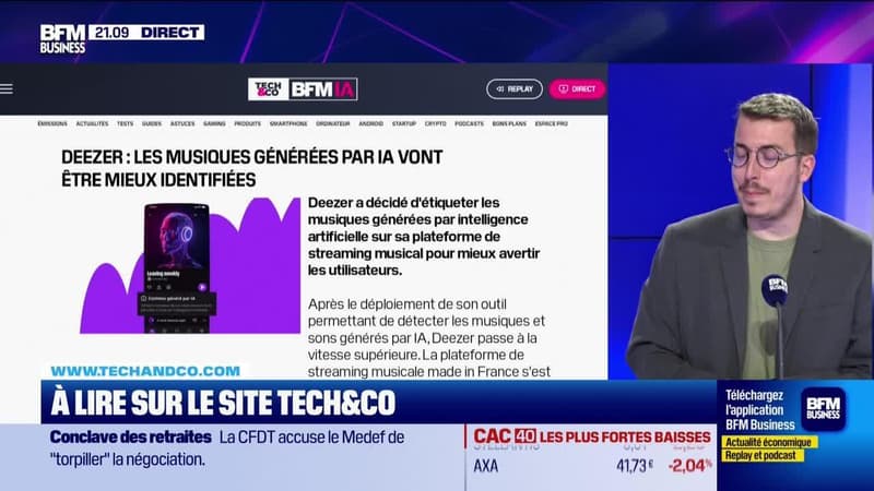 À lire sur le site Tech&Co : Deezer, les musiques générées par IA vont être mieux identifiées, par Sylvain Trine - 23/06