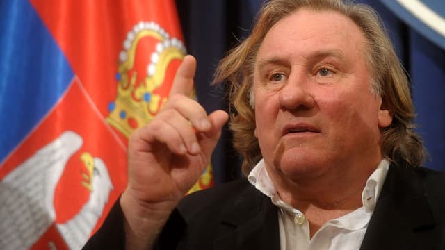Gérard Depardieu à Belgrade, en septembre 2014.