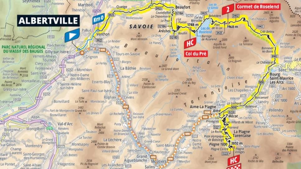 Le nouveau parcours de la 19e étape du Tour de France 2025