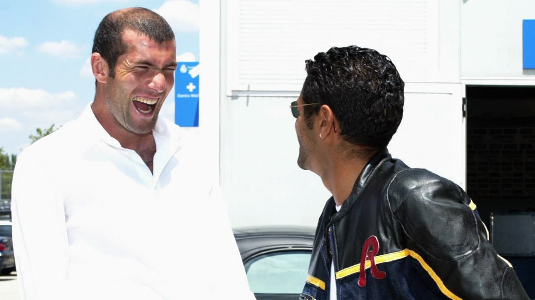 Zinédine Zidane et Jamel Debbouze le 3 juin 2003 à Madrid