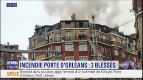 Trois blessés dans un incendie porte d'Orléans