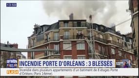 Trois blessés dans un incendie porte d'Orléans