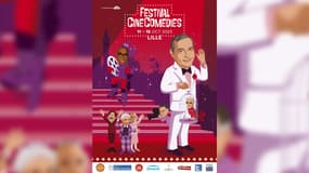 L'affiche de la sixième édition du festival CineComedies de Lille, du 11 au 15  octobre 2023.