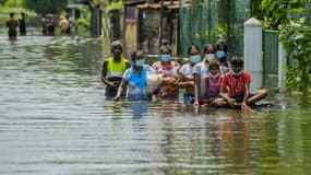 Inondations au Sri Lanka à Kelaniya le 6 juin 2021