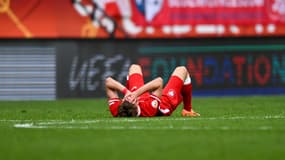 Oskar Tomczyk après la demi-finale d'Euro U17 perdu contre l'Allemagne.