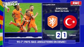 Pays-Bas 2-1 Turquie : Victoire poussive des Oranje qui rejoignent l'Angleterre en demie, le replay RMC