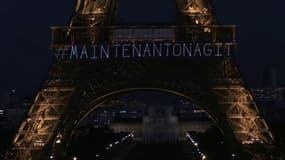 #MaintenantOnAgit s'affiche sur la Tour Eiffel