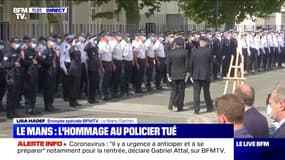 Le Mans: l'hommage au policier tué a commencé en présence de Gérald Darmanin