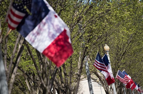 Les drapeaux français et américain dans les rues de Washington