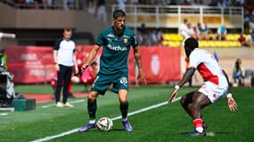 Florian Sotoca sur la pelouse de l'AS Monaco, le dimanche 1er septembre 2024