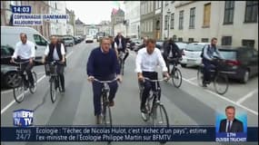 Emmanuel Macron s'offre une balade à vélo à Copenhague en compagnie du Premier ministre danois