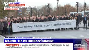 La marche contre l'antisémitisme s'élance à Paris avec les politiques en tête de cortège