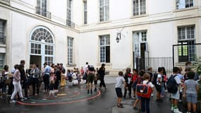 Rentrée scolaire à l'école Poulletier, le 1er septembre 2022 à Paris