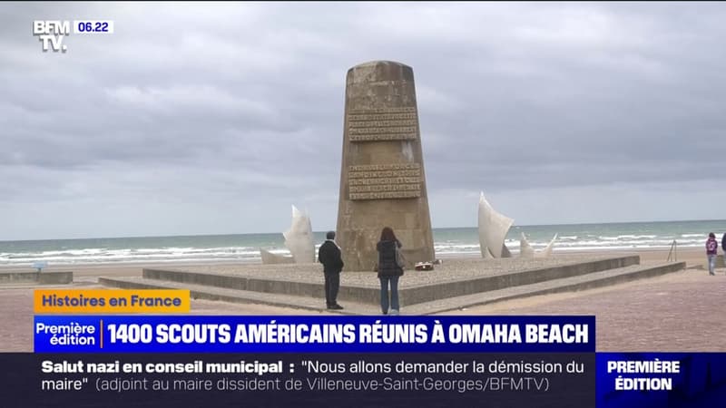 1.400 scouts américains se sont réunis sur la plage d'Omaha Beach en Normandie