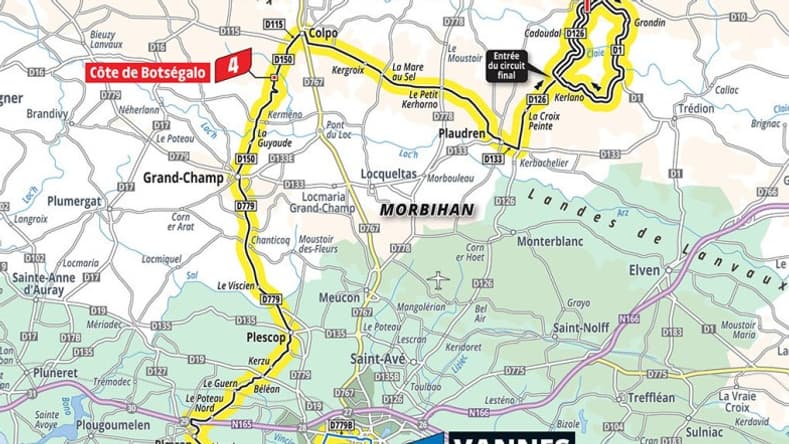 La carte de la première étape du Tour de France féminin 2025 La carte de la première étape du Tour de France féminin 2025