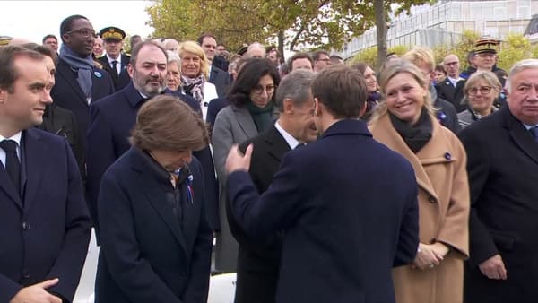 Emmanuel Macron et Nicolas Sarkozy le 11 novembre 2022. 