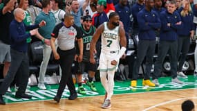 Jaylen Brown lors du match 1 de la finale de conférence Est entre Boston et Indiana (133-128, a.p.), le 21 mai 2024