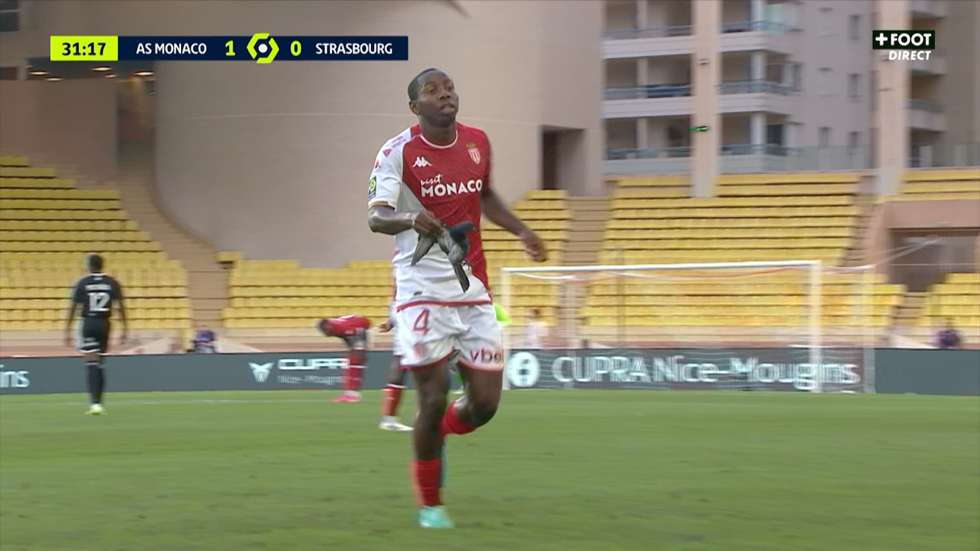 Mohamed Camara lors de Monaco-Strasbourg, le 20 août 2023