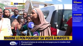 "C'est scandaleux": le coup de gueule d'une habitante de Mayotte pendant la visite de Marine Le Pen dans le village d'Handréma