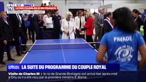 La reine Camilla avec Prithika Pavade, à Saint-Denis le 21 septembre 2023
