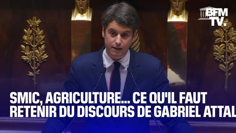 Smic, agriculture, santé... Les annonces de Gabriel Attal pendant son discours de politique générale