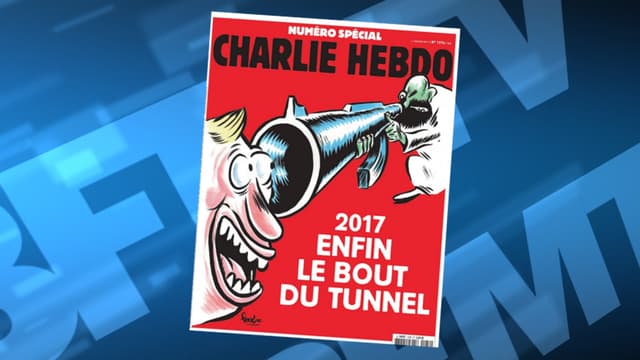 La Une du numéro inédit de Charlie Hebdo, deux ans après l'attaque du journal.