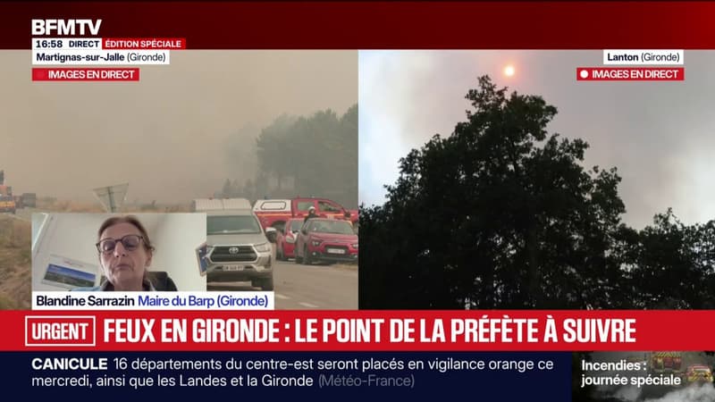 Feux en Gironde: "La situation est tendue", affirme la maire de Barp
