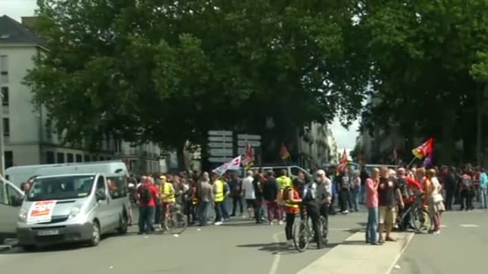 Fin de la manifestation devant la préfecture de Nantes. Fin de la manifestation devant la préfecture de Nantes.