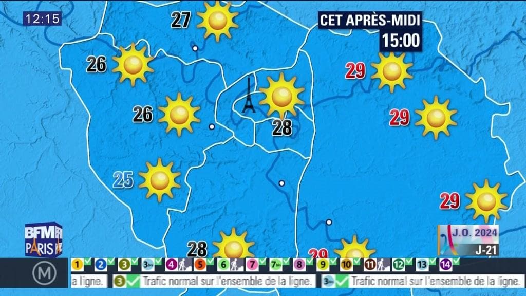 Météo Paris ÎledeFrance du 23 août Un ciel dégagé cet aprèsmidi