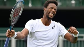 Gaël Monfils après sa victoire face à l'Australien Christopher O'Connell au 1er tour de Wimbledon, le 30 juin 2021 