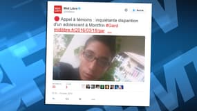 Le jeune Patrcie est porté disparu depuis le 17 mars, dans le secteur de Montfrin, dans le Gard. 