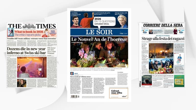 "Horreur", "choc", "tragédie"... L'incendie mortel dans un bar de Crans-Montana à la une de la presse internationale