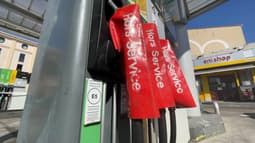 Une station-service marseillaise en pénurie de carburant le 21 mars 2022 à la suite de la grève des raffineries.