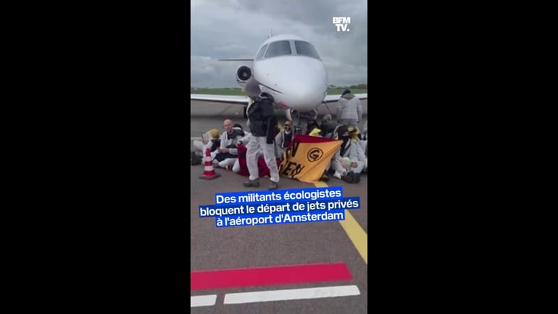 Des militants écologistes bloquent le départ de jets privés à l'aéroport d'Amsterdam