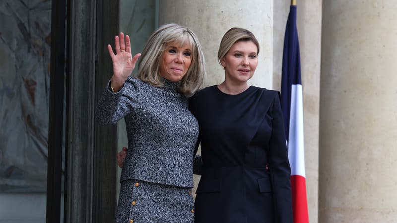 La Première dame ukrainienne Olena Zelenska reçue par Brigitte Macron à l'Élysée