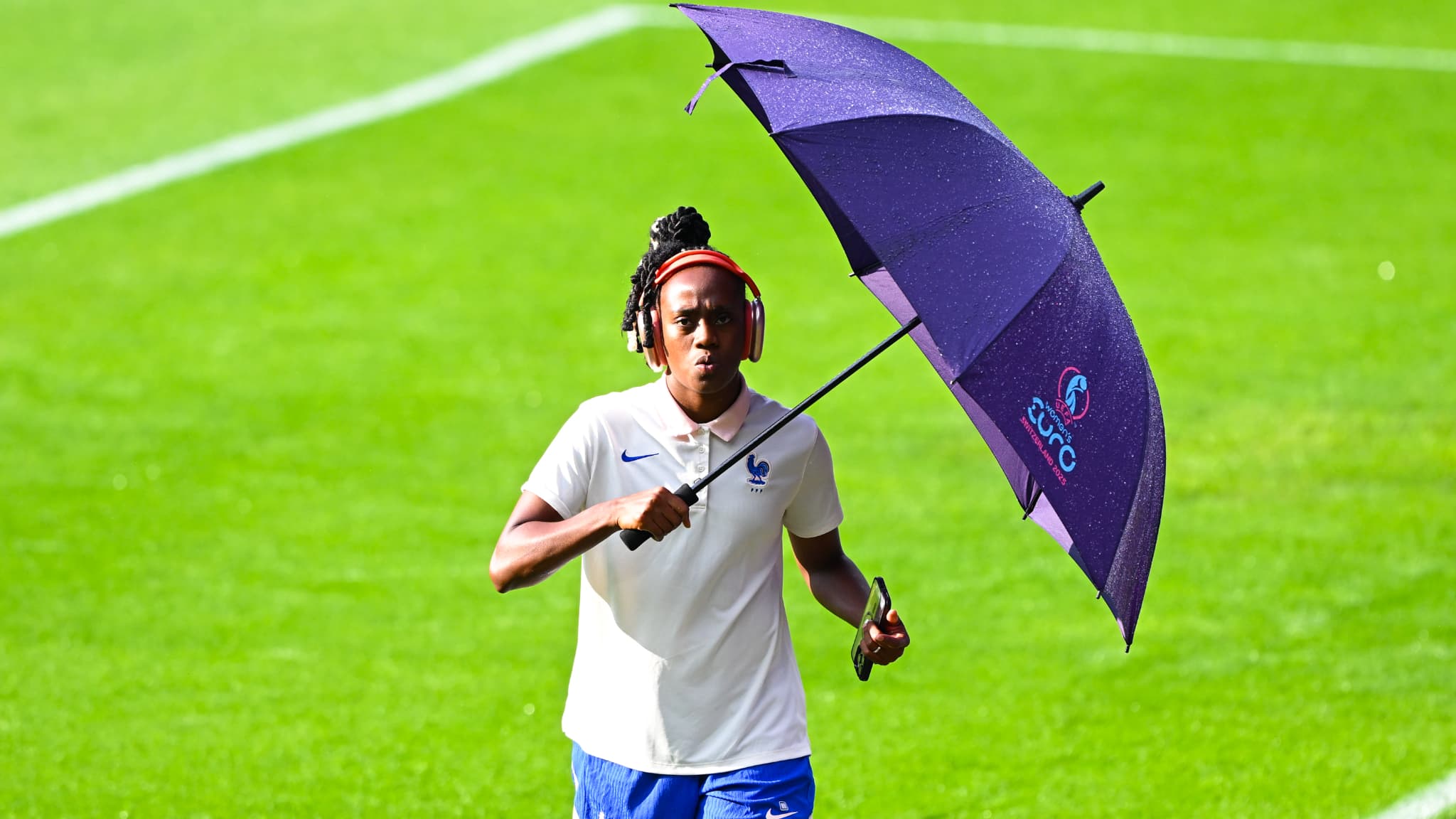 Melvine Malard avant France-Pays-Bas à l'Euro 2025, le 13 juillet 2025.