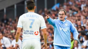 Lucas Ocampos et Marcelo Bielsa, à Marseille le 1er octobre 2015
