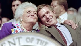 Barbara Bush et son fils Georges Bush.