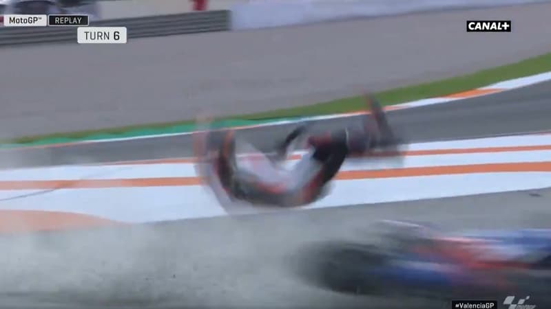 L'impressionnante chute de Zarko, fauché par la moto de Lecuona