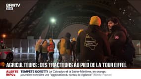 Des agriculteurs mobilisés Porte d'Auteuil à Paris