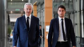 Bruno Le Maire et Gabriel Attal, alors respectivement ministre de l'Économie et ministre délégué aux Comptes publics, le 19 juin 2023.