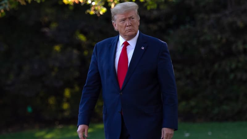 Donald Trump à une conférence de presse à la Maison Blanche