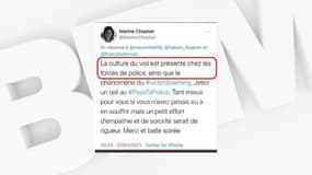 Marine Chastan, élue écologiste à Lyon, assure que "la culture du viol est présente dans la police".