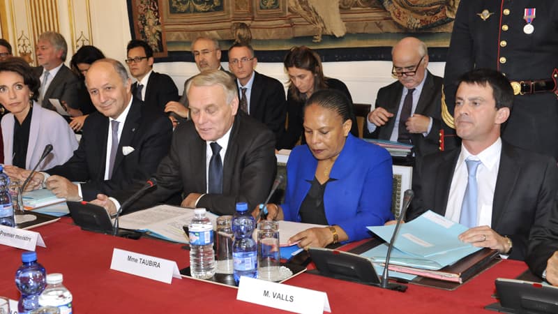 Marisol Touraine, Laurent Fabius, Jean-Marc Ayrault, Christiane Taubira et Manuel Valls