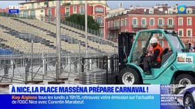 Nice: à l'approche du Carnaval, la place Masséna se transforme