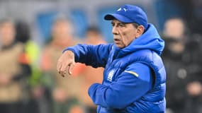 Jean-Louis Gasset lors d'OM-Montpellier, le 25 février 2024 en Ligue 1