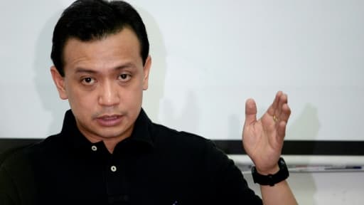 Antonio Trillanes, opposant au président philippin Rodrigo Duterte, à Manille, le 5 mai 2016
