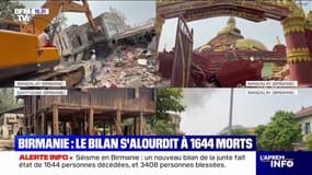 Birmanie: le bilan s'alourdit à 1.644 morts, selon la junte birmane